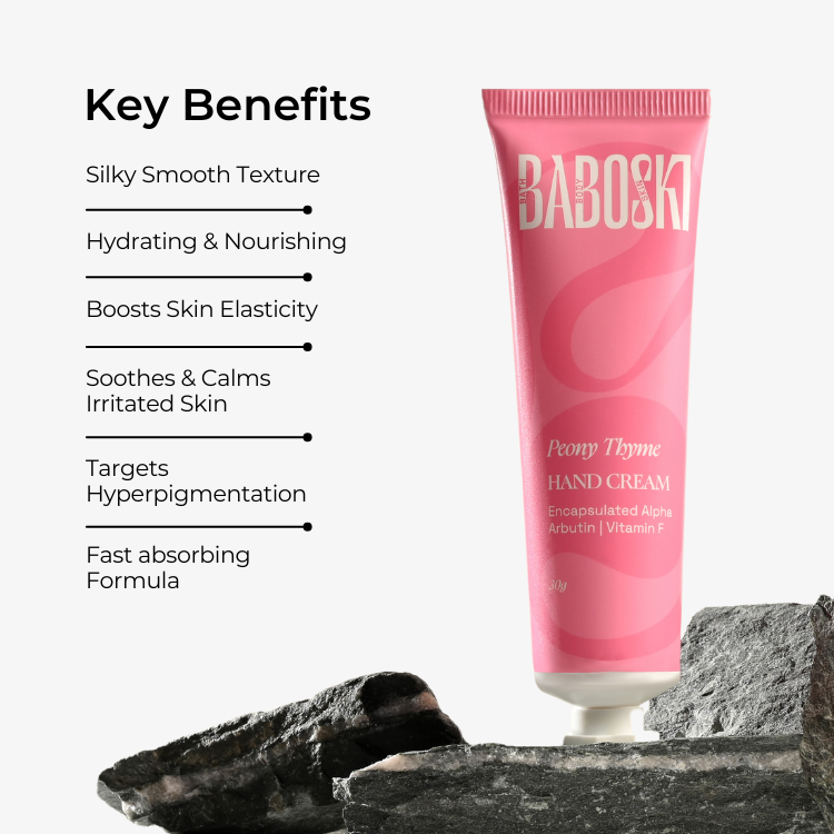 Peony Thyme Handcream with Vitamin F & Alpha Arbutin